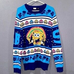 Unisex SpongeBob SquarePants Krabby Patty Holiday Sweater Size Medium